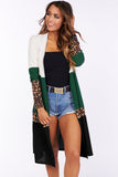 Colorblock Leopard Print Patchwork Knit Cardigan