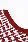 V Neck Argyle Plaid Knitted Sweater Vest