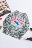 Camo Graphic Print Long Sleeve Top
