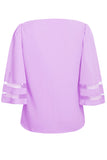 Flare Sleeve V Neck Loose Blouse