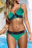 Wild Print Patchwork Colorblock Push up Bikini