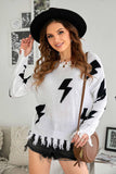 Distressed Knit Bolt Sweater