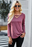 Crisscross V Neck Long Sleeve Top