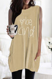 be kind Letters Graphic Tank with Pockets