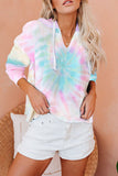 Colorblock The Sun Cotton Blend Tie Dye Hoodie