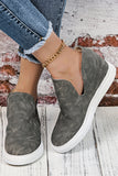 Faux Suede Slip-on Wedge Shoes