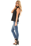 Sleeveless Halter Top with Keyhole Back