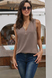 Zip Neckline Sleeveless Shirt Tank