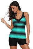 Ombre Print Strappy Tankini and Short Set