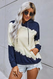 Hooded Tie Dye Print Pocket Casual Sweatshirt