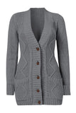 Multicolor Front Pocket and Buttons Closure Cardigan