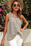 Floral Ruffled Straps Flowy Tank Top