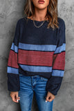 Color Block Drop Shoulder Knitted Sweater