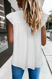 Perforating Hollow-out Ruffled Flowy Top