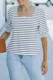 Striped Puff Sleeve Top