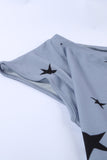 Crew Neck Star Print T-shirt with Pocket