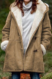 Long Sleeve Hooded Buttons Pockets Duffle Coat