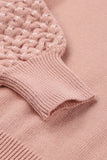 Textured Bubble Sleeve Knit Sweater