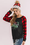 Merry Christmas Black Long Sleeve Top