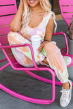 Tie Dye Drawstring Jogging Jumpsuit