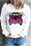 Truck Letter Graphic Print Pullover Sweatshirt