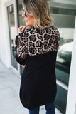 Leopard Detail Plus Size Cardigan