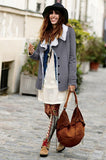 Lapel Collar Button Fleece Jacket