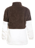 Zip Neck Oversize Fluffy Fleece Pullover