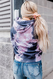 Multicolor Kangaroo Pocket Pullover Tie-dye Hoodie
