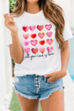 Be Kind Heart Print O-Neck T-shirt