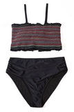 Elastic Shirring Suspender Two-piece Swimsuit