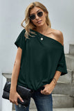 Off-The-Shoulder Slash Neck Casual Loose Fitting Top