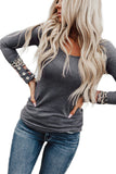 Printed Cuff Ribbed Top