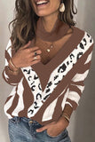 V Neck Striped Sweater