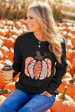 Halloween Pumpkin Graphic Pullover Sweatshirt