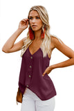 Spaghetti Strap Buttoned Tank Top