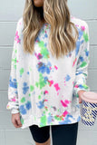 Oversize Scrawl Print Long Sleeve Top