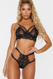 Strappy Sheer Lace Bralette Set