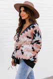 Oversized Aztec Buttons Front Cardigan