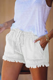 Casual Pocketed Frayed Denim Shorts