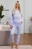 Navy Tie-dye Stripes Pullover Top and Pants Lounge Set