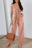 Fabiola Pocketed Tie Waist Wide Leg Jumpsuit