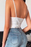 Lace Trim Ribbed Cami Top