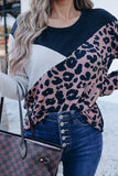 Leopard Colorblock Long Sleeve Top