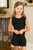 Salmon Ruffled Sleeveless Kids' Romper