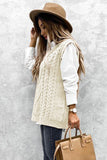 Wine Sleeveless Cable Knitted Sweater Tank