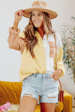 Color Block Textured Long Sleeve Shirt with Pocket