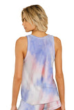 Multicolor Tie-dye Knit Sleeveless Shorts Pajamas Set
