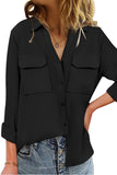 Turn-down Collar Pocketed Button Shirt