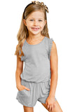 Salmon Ruffled Sleeveless Kids' Romper